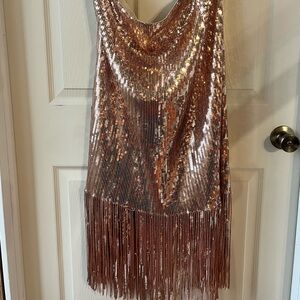 Sequin Fringe Skirt